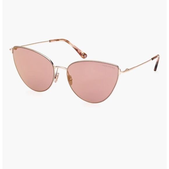 NWT Tom Ford TF1005 Cat Eye Sunglasses Anais-02 28Z Gold/Rose Havana 62mm $510 main image 4